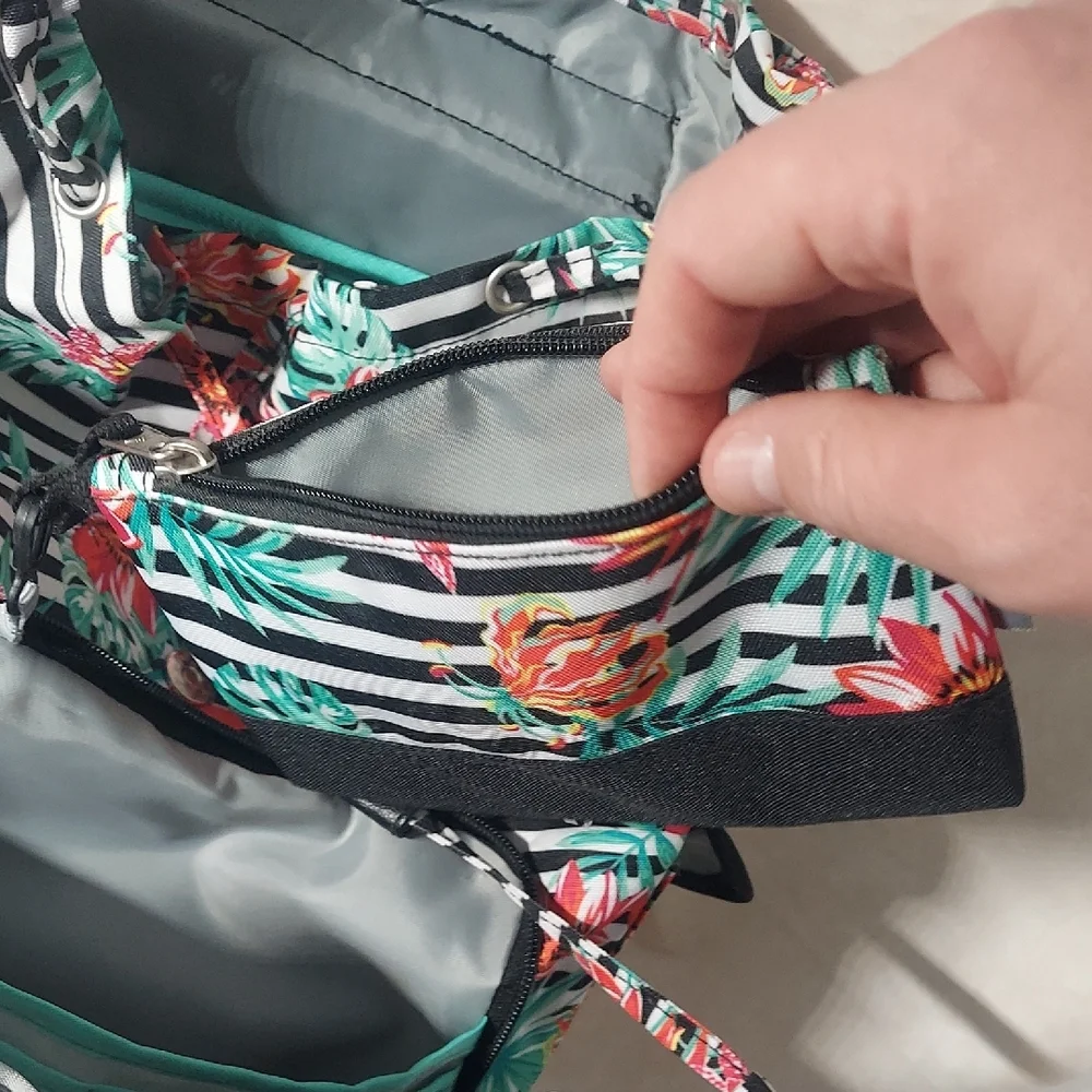 High Sierra Elly Backpack Tropical Stripe Black Floral Rucksack Tech Spot Tablet